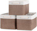 Bidtakay Baskets Fabric Storage Bins for Shelves [3-Pack] Decorative Storage Baskets for Organizing 15 X 11 X 9.5 inches Nursery Closet Foldable Toy Storage Closet Organizer Brown-Ruum Studio Home