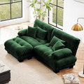 Modular Sectional Sofa, Comfy Cloud Couch Oversized Loveseat with Ottoman, Sectional Couches for Living Room, Modern Chenille L Shaped Couch, Sleeper Deep Seat Sofa with Throw Pillows, Green-Ruum Studio Home