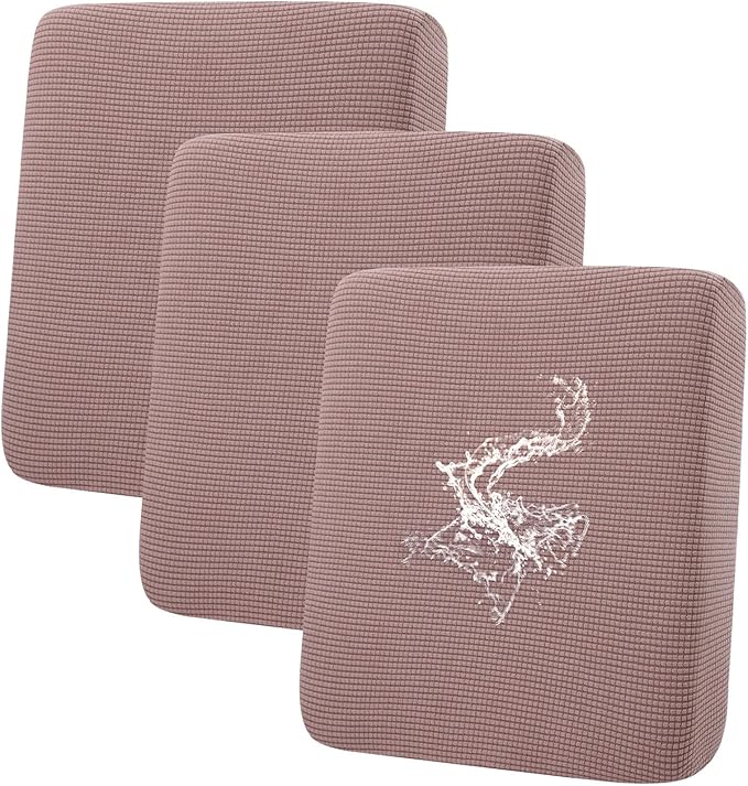 hyha Waterproof Couch Cushion Covers for Pets, Non Slip Sofa Seat Cover for Dogs Washable, Soft Thick Stretch Jacquard Fabric, Sofa Slipcovers with Elastic Bottom (3 Pieces, Camel)-Ruum Studio Home