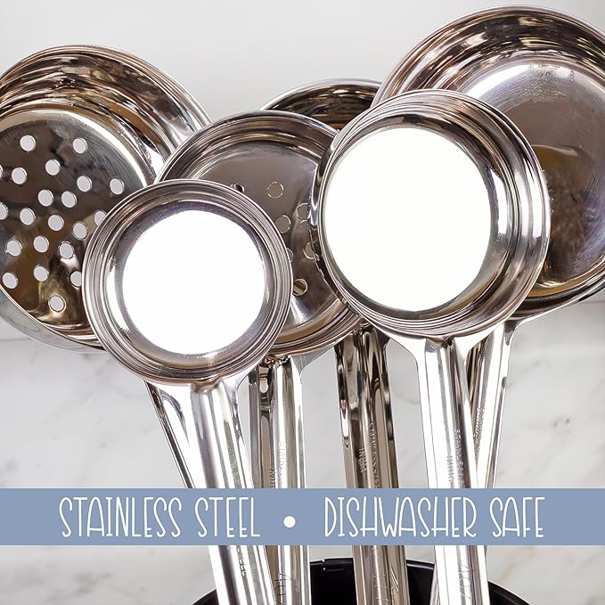 Darware Portion Control Serving Spoons (6-Piece Ladle Set); w 1/4 Cup, 1/2 Cup, 3/4 Cup & 1 Cup (2, 4, 6, 8 oz) & 1/2 & 1 Cup Utensils/Spoodles-Ruum Studio Home