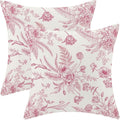 CXMEIFLY Hot Pink Spring Pillow Covers 18 x 18 Inch Set of 2 for Chinoiserie Flowers Decor Throw Pillows Floral Leaves Seasonal Plant Outdoor Decorative Cushion Cases for Couch Bed Decorations-Ruum Studio Home