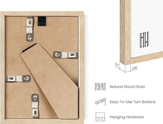 Haus and Hues 4x6 Natural Oak Wood Photo Frame Set of 25 - Mini Picture Frames Bulk Gallery Set - Premium Bulk Picture Frames 4x6 for Stylish Photo Gallery Wall Frame Set - Ideal for Home & Office-Ruum Studio Home