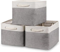 Bidtakay Baskets Set of 3 Storage Baskets for Organizing Large Fabric Storage Bins for Shelves Decorative Canvas Bins Collapsible Empty Baskets for Closet,Nursery,Clothes,Toys,Shoes(White&Grey)-Ruum Studio Home