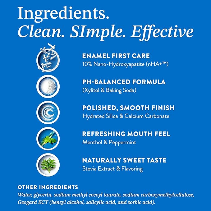 Mouthology 10% Nano Hydroxyapatite Toothpaste (6pk, Fluoride Free), Whitening*, Supports Enamel Care*, Appropriate for Sensitive Teeth*, SLS Free, Xylitol nHA Toothpaste Adults, Mint 4oz (USA Made)-Ruum Studio Home