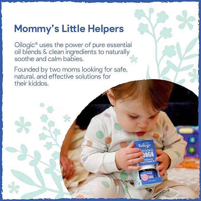 Oilogic Stuffy Nose & Cough Baby Essentials - Baby Humidifier Vapor Drops for Diffuser & Humidifier & Chest Vapor Rub - Gentle Essential Oil Blends Soothe Cough & Stuffy Noses & Support Restful Sleep-Ruum Studio Home