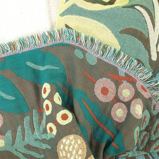MSGKV 100% Cotton Throw Blanket for Couch Bed Sofa, Cotton Quilt Coverlet Reversible Mudcloth Throws, Soft Cozy Farmhouse Blankets 60''x 80'' Tiger Print Blanket for All Seasons-Ruum Studio Home