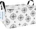 LANGYASHAN Rectangular Storage Bin Collapse Canvas Fabric Cartoon Storage Basket with Handles for Organizing Home Kitchen Boys and Girls Toys Office Closet Shelf Baskets (Rec Black Compass)-Ruum Studio Home