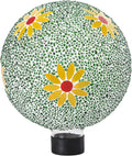 VCUTEKA Gazing Ball, 8" Glass Gazing Balls Sphere for Garden Lawn Outdoor Ornament Yard Decorative, Daisy-Ruum Studio Home