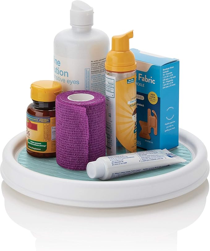 Copco 9 Inch Lazy Susan, 9-Inch, White/Aqua,5234750-Ruum Studio Home