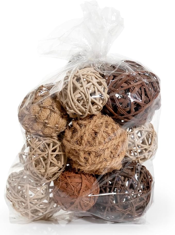 ANDALUCA Decorative Balls Bag Bowl Filler Home Decor (Rattan)-Ruum Studio Home