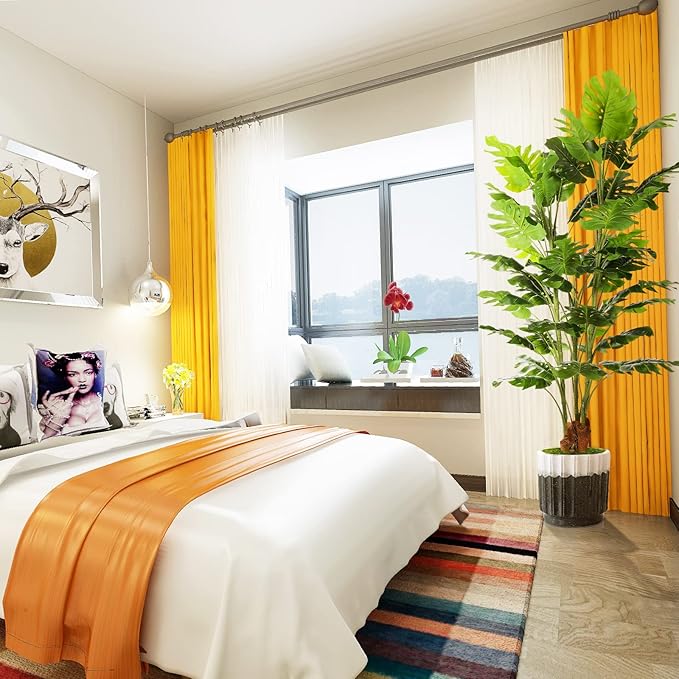 6.3ft Artificial Monstera Deliciosa Tree (75in) with Plastic Nursery Pot Faux Tree, Fake Tropical Split Leaf Palm Plant for Office House Farmhouse Living Room Home Decor (Indoor/Outdoor)-Ruum Studio Home