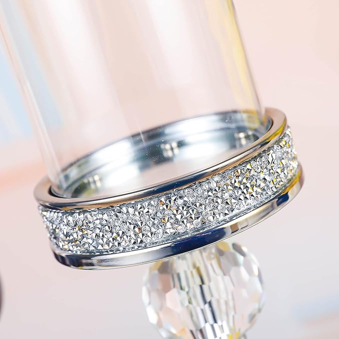 Candle Holders for Pillar Candle, Pillar Crystal Candle Holders, Candlesticks Holder for Wedding, Dining Coffee Table, Centerpieces, Home Decor CH00XM-Ruum Studio Home