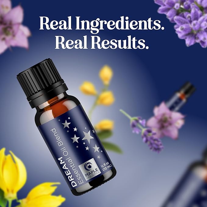 Sleep Essential Oil Blend for Diffuser - Dream Essential Oils for Diffusers Aromatherapy and Relaxation with Clary Sage Ylang-Ylang Roman Chamomile and Lavender for Sleep Time Support (10mL)-Ruum Studio Home