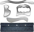 Muscle Scraper IASTM Tool Set (4-Piece) gua sha Stainless Steel fascial Release Tool deep Soft Tissue Massage Tool Set-Ruum Studio Home
