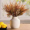 Mitt&Ditt Ceramic Flower Vase, 7.5 inch Off-White Farmhouse Rustic Vase, Handcrafted Weathered Pottery Vases, Small Flower Terracotta Vases for Home Decor, Living Room, Table, Shelf-Ruum Studio Home