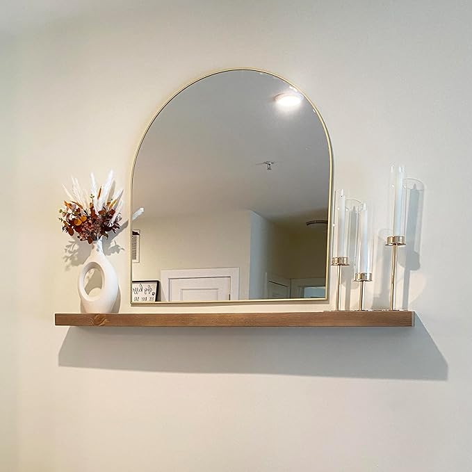 joelsantiques - 54 Inch Wooden Floating Shelves for Wall - 54x6x2 in - Made of Natural Wood - Long Heavy Duty Rustic Wall Shelves for Bedroom - Perfect for Living Room, Kitchen - Natural-Ruum Studio Home