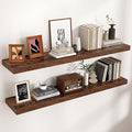 Floating Shelves - 2 Large Wall Mounted Shelves with Invisible Brackets, Long Wood Floating Wall Shelf for Living Room, Bedroom, Kitchen (Brown, 48" W x 9" D x 1.5" H)-Ruum Studio Home