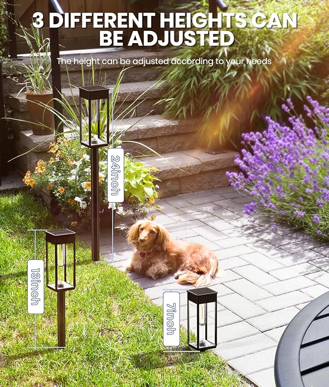 2 Pack Bright Solar Pathway Lights,IP65 Waterproof Outdoor Garden Path Lights,Solar Powered for Yard,Lawn,Walkway,Driveway Landscape Lighting (Cool White)-Ruum Studio Home