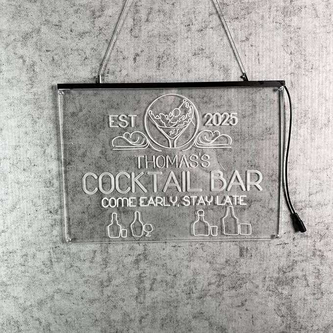 Personalized Bar Signs with Your Name for home wall light up with personalized pub name, man cave accessories, beer themed neon customizable lighted sign-Ruum Studio Home