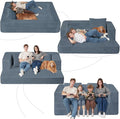 Folding Bean Bag Chair for Adults,3-in-1 Bean Bag Couch Faux Fur Floor Sofa Large Beanbag Convertible Bean Bag Sofa Bed with Pillow in Bedroom,Living Room,Apartment(Queen,Gray)-Ruum Studio Home