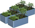 6x3x2 ft Raised Garden Bed, Large Metal Planter Raised Beds, Planters for Outdoor Plants for Vegetables, Flowers, Herbs, Fruits, and Succulents.(4 Pcs, Blue)-Ruum Studio Home