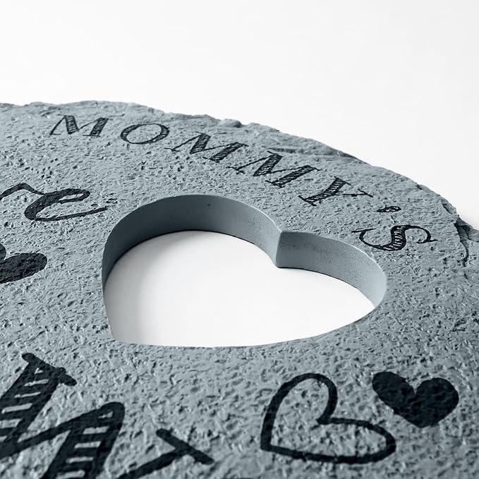 Let's Make Memories Personalized Garden Stone - Resin - Custom Garden Décor - Heart Stepping Stone - for Dad - for Father's Day-Ruum Studio Home