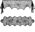 Lulu Home Halloween Fireplace Decorations, Fireplace Mantle Scarf Cover and Table Cloth, Black Lace Spider Web for Table, Door, Window and Fireplace Decoration, Halloween Decoration-Ruum Studio Home