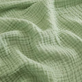 EMME Cotton Throw Blanket for Couch Soft Airy Muslin Bed Blankets Lightweight Breathable Blanket All Season Gauze Blanket, Sage Green-Ruum Studio Home