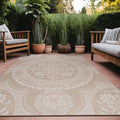 Medallion Outdoor Rug 9x12 Washable Outside Carpet for Indoor Patio Porch Waterproof Easy Cleaning Non Shedding Area Rugs Beige 9 x 12-Ruum Studio Home