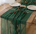 6pcs Emerald Green Cheesecloth Table Runner Gauze 120 Inch 10 FT Rustic Boho Cheese Cloth Runner for Wedding Baby Shower Bridal Shower Birthday Party Long Sheer Home Decorations-Ruum Studio Home