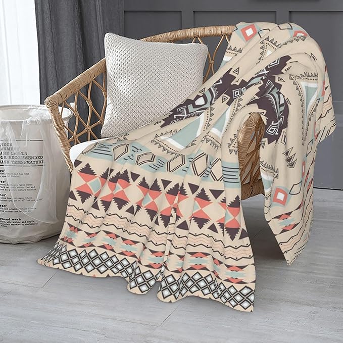 Boho Throw Blanket for Couch Bed Sofa Living Room, Western Flannel Fleece Blanket Soft Cozy Lightweight Breathable Fluffy Durable Gifts for Men Women 50 x 60 Inch-Ruum Studio Home