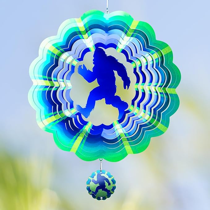 Bigfoot Gifts Sasquatch Yard Decor, for Dad Husband,12 inch Bigfoot 3D Hanging Wind Spinners Outdoor-Ruum Studio Home