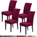 Joccun Chair Covers for Dining Room Set of 4,Dining Chair Slipcovers Stretch Dining Room Chair Covers Seat Protector,Washable Parsons Chair Cover for Home,Hotel(Wine Red,4 Pack)-Ruum Studio Home