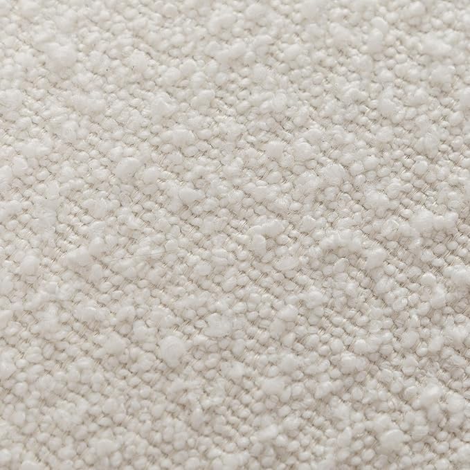 KINWELL 34" Boucle Swivel Barrel Chair with 18" Round Ottoman Set, Fully Assembled Set of Sherpa Accent Chair and Footrest, Modern Comfy Armchair and Footstool for Living Room and Bedroom, Cream-Ruum Studio Home