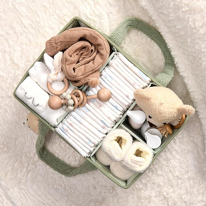 PeraBella Diaper Caddy Organizer for Changing Table, Storage Basket for Wipes, Gift for Baby Shower, Car Organizer, Nursery Organizer, Portable Storage-Ruum Studio Home
