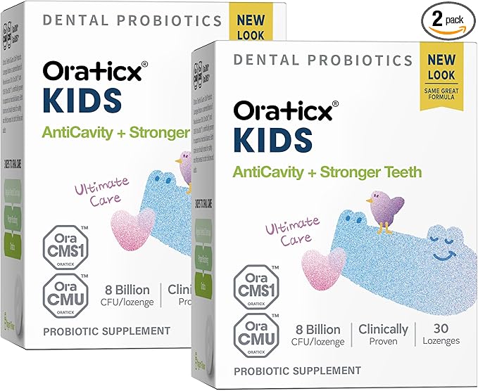 Kids Dental Probiotics for Anti-Cavity + Healthy Teeth and Gums, 8 Billion CFU Probiotics for Oral Health, Yogurt Flavor 2-Pack-Ruum Studio Home