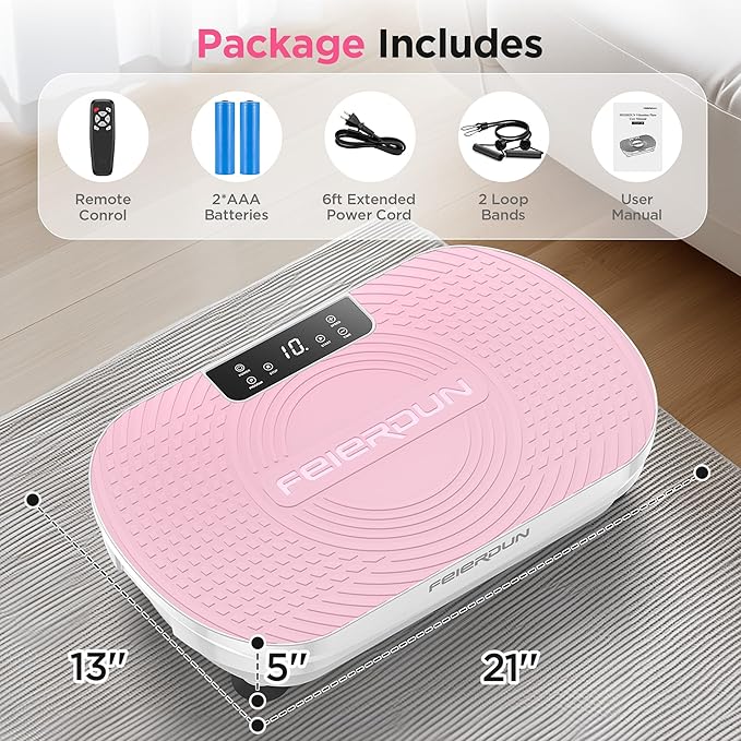 FEIERDUN Vibration Plate Exercise Machine, Vibration Plate for Lymphatic Drainage, Power Plate Vibration Platform for Weight Loss, Toning & Wellness-Ruum Studio Home