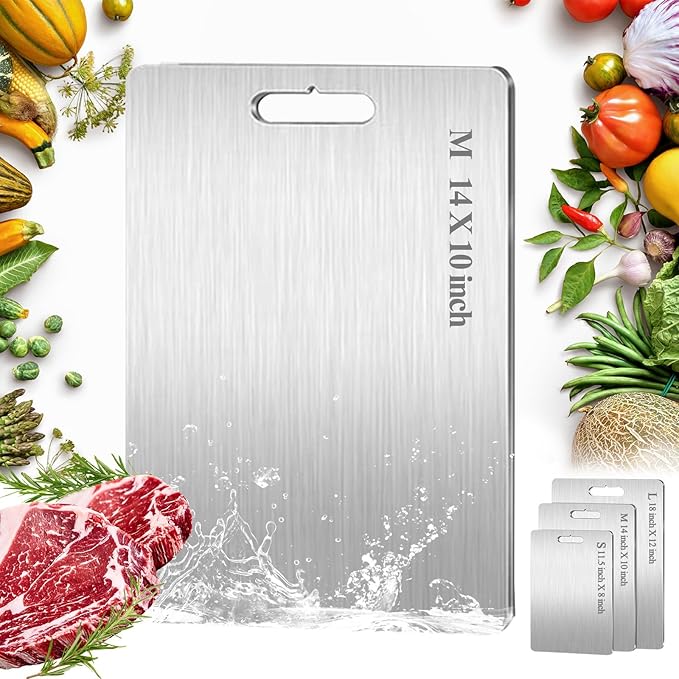 Titanium Cutting Board, 100% Pure Titanium Cutting Boards for Kitchen, Double Sided Food-Grade, Dishwasher Safe Chopping Board for Cutting Meat Vegetable Fruit (14"L x 10"W)-Ruum Studio Home