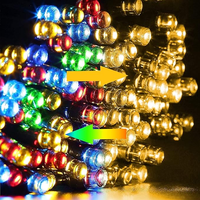 Dazzle Bright 100FT 300 LED Color Changing Christmas Lights, 2 in 1 Warm White & Multi Waterproof Christmas String Lights with Remote 11 Functions Christmas Decorations for Indoor Outdoor-Ruum Studio Home