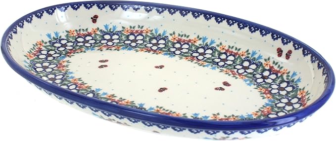 Blue Rose Polish Pottery Scarlett Oval Platter-Ruum Studio Home