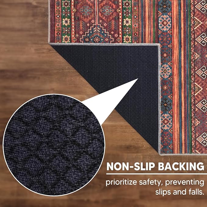 Keen Home Design 9x12 Rug - Machine Washable Area Rug with Non-Slip Backing, Ideal for Living Room, Dining Room, Bedroom - Vintage, Easy Clean, Durable, Low Pile Rug - (9' x 12')-Ruum Studio Home
