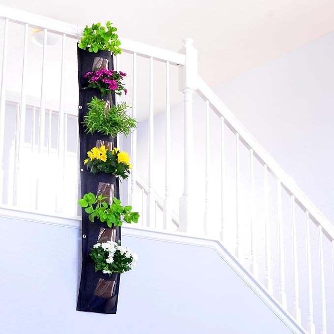 Hanging Planter Bags, Vertical Garden Planting Wall Gardening Grow Bag, 6 Pockets Large Wall Planter - Indoor Outdoor Plants Flowers Herbs, Waterproof Reusable-Ruum Studio Home