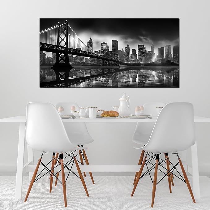 Brooklyn Bridge Wall Art Large City Wall Decor for Living Room Office Wall Decor 29 x 59 Inch-Ruum Studio Home