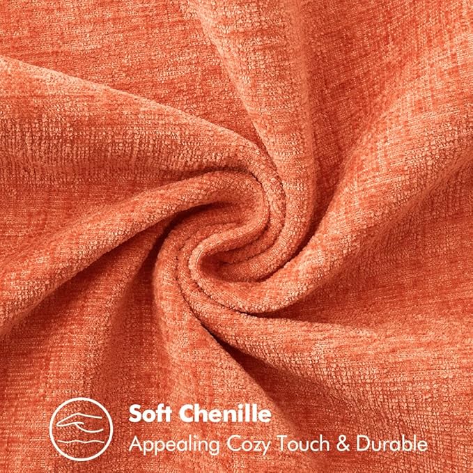 MIULEE Pack of 2 Couch Throw Pillow Covers 20x20 Inch Coral Red Farmhouse Decorative Pillow Covers with Stitched Edge Soft Chenille Solid Dyed Pillow Covers for Sofa Bed Living Room-Ruum Studio Home