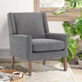 COLAMY Modern Wingback Living Room Chair, Upholstered Fabric Accent Armchair, Single Sofa Chair with Lounge Seat and Wood Legs for Bedroom/Office/Reading Spaces, Gery-Ruum Studio Home