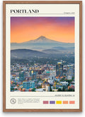 StudioUBILA Portland Wall Art Poster, Decorative Cityscape Landscape Art Prints, Home Decor Wall Art Print for Bedroom Living Room Kitchen Decorations, Unframed-Ruum Studio Home