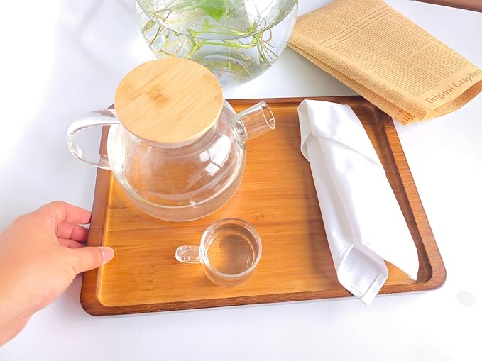 Bamboo Serving Tray – Two Sizes for Breakfast, Tea, Coffee & Snacks – Eco-Friendly Wooden Tray for Bed, Kitchen, Coffee Table, or Decorative Use-Ruum Studio Home