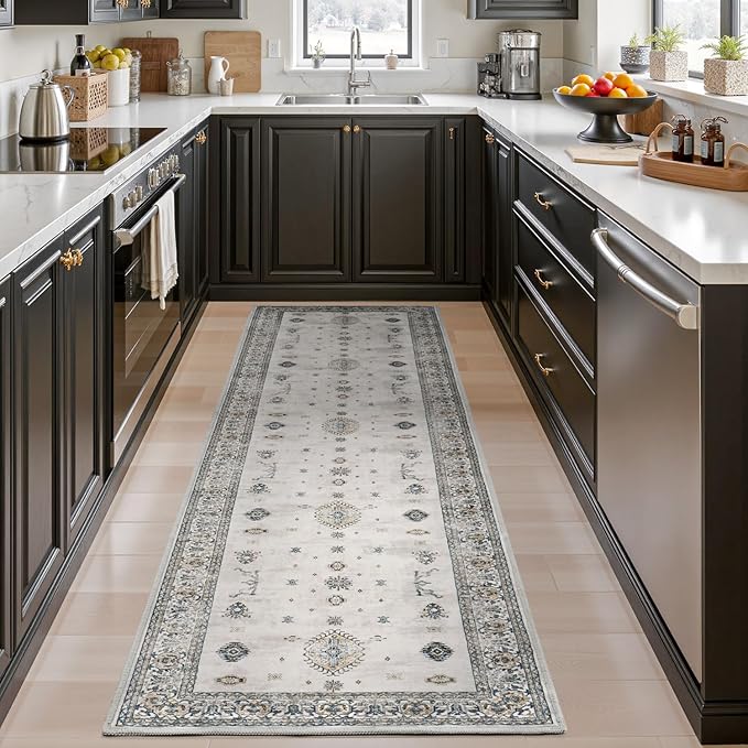 AMOAMI Vintage 2X6 Runner Rug Non Slip Soft Runners for Hallways Machine Washable Hallway Runner Bedside Rugs for Bedroom Long Rug for Hallways Entryway Laundry Room Kitchen Bathroom-Ruum Studio Home