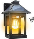 Solar Powered Wall Lanterns Outdoor with 3 Modes, Dusk to Dawn Motion Sensor LED Sconce Lights Waterproof, Exterior Front Porch Security Lamps Wall Mount Patio Fence Decorative Light Fixtures-Ruum Studio Home