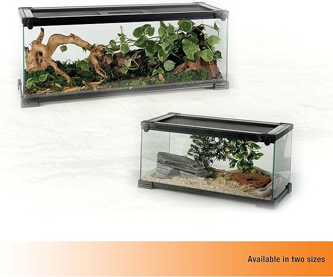 Zilla QuickBuild Reptile 65 Gallon Glass Terrarium Habitat with Sliding Door For Geckos, Snakes, Lizards, Frogs, Turtles, and Tortoises, 48" x 18" x 18"-Ruum Studio Home